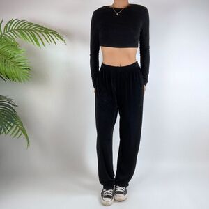 Vintage Y2K Indie Grunge Black Indie Baggy Slinky High Rise Pants / Size: S/M